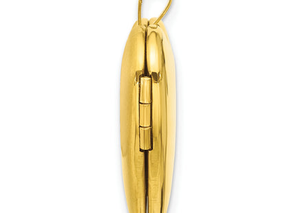 Sterling Silver Gold-plated Polished Front/Satin Back Heart Locket