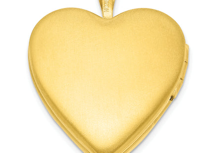 Sterling Silver Gold-plated Polished Front/Satin Back Heart Locket