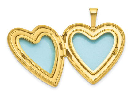 Sterling Silver Gold-plated Polished Front/Satin Back Heart Locket