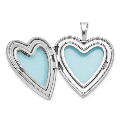 Sterling Silver Rhodium-plated MY ANGEL Angel Wings Heart Locket