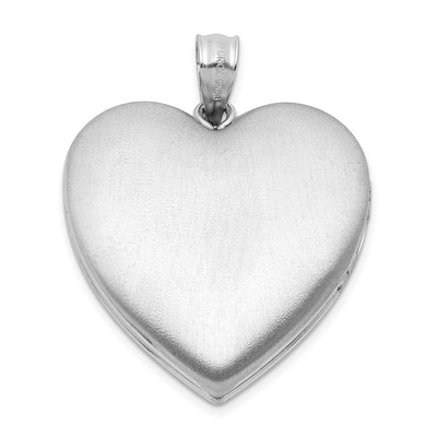 Sterling Silver Rh-plated Filigree Always In My Heart Heart Locket