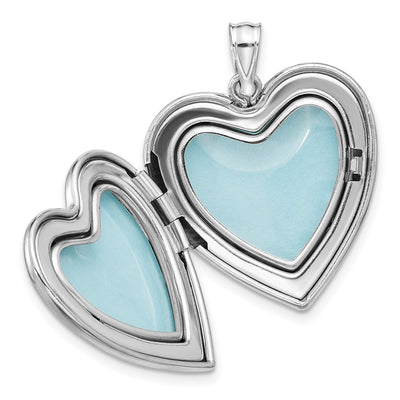 Sterling Silver Rh-plated Filigree Always In My Heart Heart Locket