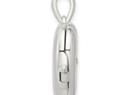 Sterling Silver E-coated CZ Heart Locket (Style QLS1136)