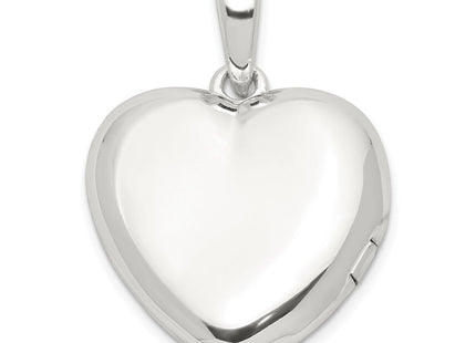 Sterling Silver E-coated CZ Heart Locket (Style QLS1136)