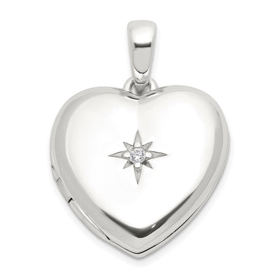 Sterling silver cubic zirconia locket pendants & charm