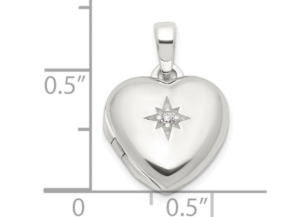 Sterling silver cubic zirconia locket pendants & charm, additional view