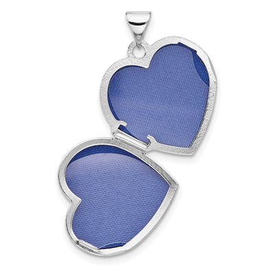 SS Rhod-plated Polished Key to my Heart Reversible Heart Locket