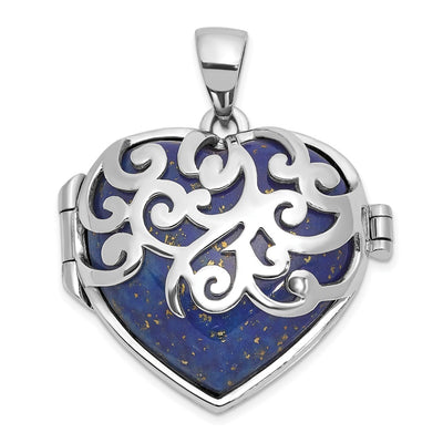Sterling silver lapis locket pendant