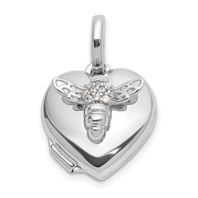 Sterling silver cubic zirconia locket pendants & charm
