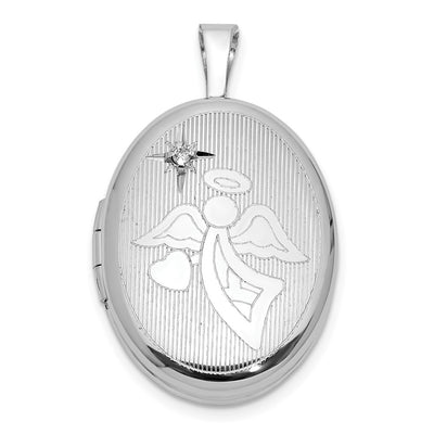 Sterling silver diamond oval pendants & charm