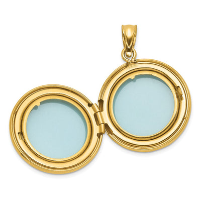 Sterling Silver Gold-plated Polished Front/Brushed Back Celtic Trinity Round Locket