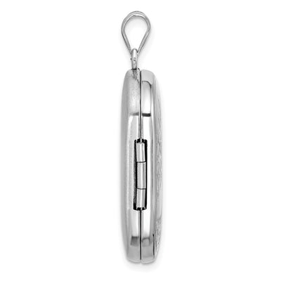 Sterling Silver Rhodium-plated Tree of Life Rectangle Locket