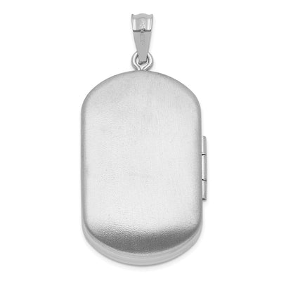 Sterling Silver Rhodium-plated Tree of Life Rectangle Locket