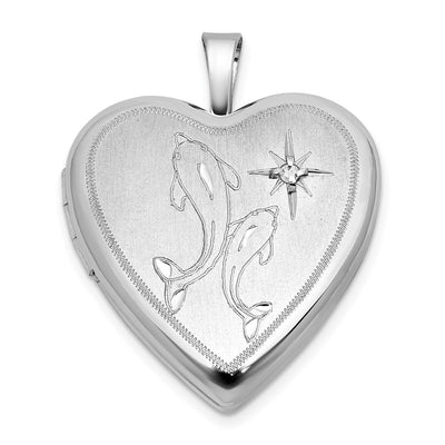 Sterling silver diamond locket pendants & charm
