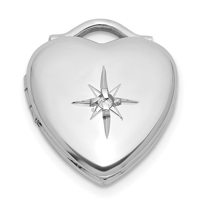 Sterling silver diamond locket pendants & charm
