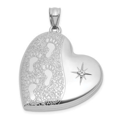Sterling silver diamond locket pendants & charm