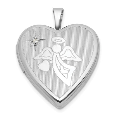 Sterling silver diamond locket pendants & charm