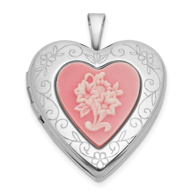 Sterling silver locket brooch