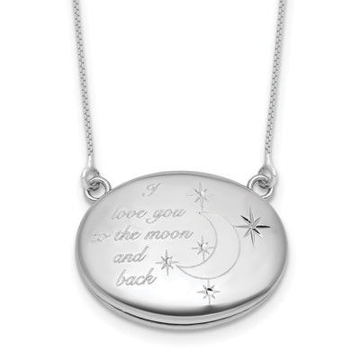 Sterling silver oval necklace