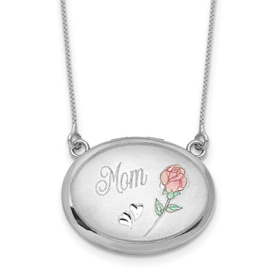 Sterling silver oval necklace