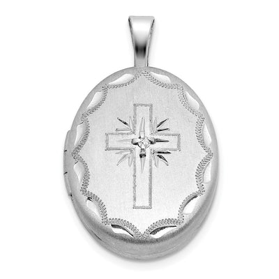 Sterling silver diamond oval pendants & charm