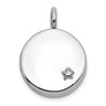 Sterling Silver Rhodium-plated Polished Star On Round Locket