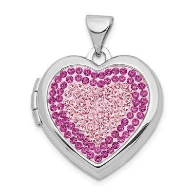 Sterling silver crystal locket pendants & charm