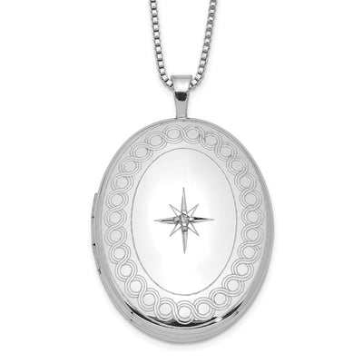 Sterling silver diamond circle necklace