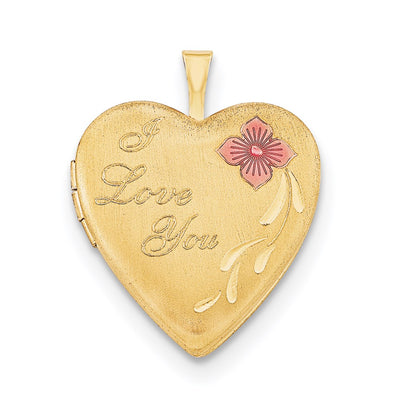1/20 Gold Filled Enameled I Love You Heart Locket Necklace