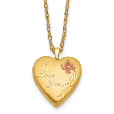 1/20 Gold Filled Enameled I Love You Heart Locket Necklace