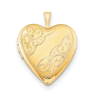 1/20 Gold Filled Side Swirled Heart Locket Necklace