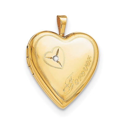 1/20 Gold Filled Diamond Forever Heart Locket Necklace