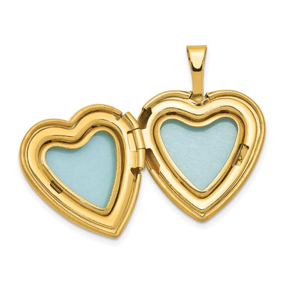 1/20 Gold Filled Satin and Polished Heart Locket Necklace