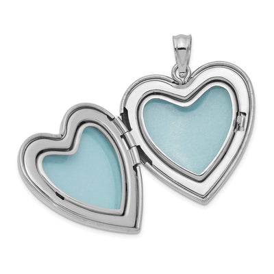 Sterling Silver Rhodium-plated Plain Heart Locket
