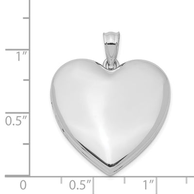 Sterling Silver Rhodium-plated Plain Heart Locket