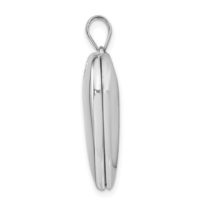Sterling Silver Rhodium-plated Polished Swirl Heart Locket, 31 x 24mm