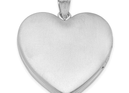 Sterling Silver Rhodium-plated Enameled Floral Mom Heart Locket (Style QLS328)