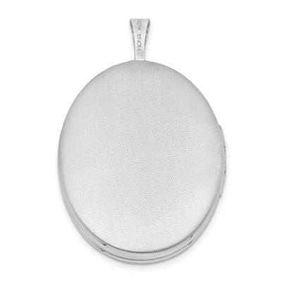 Sterling Silver Rhodium-plated Mother and Baby Oval Locket