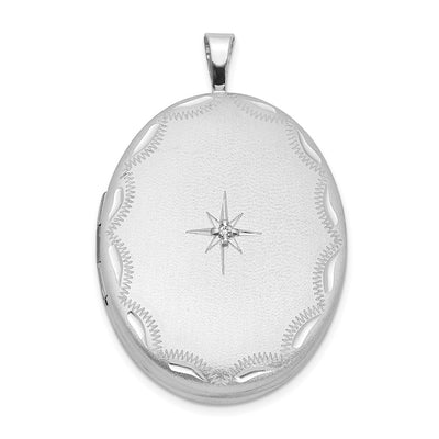 Sterling silver diamond oval pendants & charm