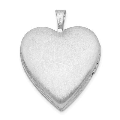 Sterling Silver Rhodium-plated Enameled Butterfly Heart Locket