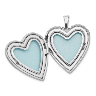 Sterling Silver Rhodium-plated Enameled Butterfly Heart Locket