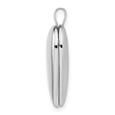 Sterling Silver Rhodium-plated Polished Swirl Heart Locket, 25.15 x 19.6mm