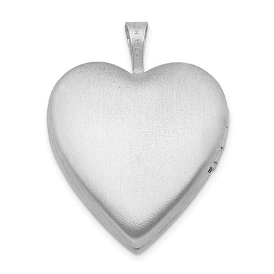 Sterling Silver Rhodium-plated Enameled Floral Mom Heart Locket, 25.25 x 19.55mm