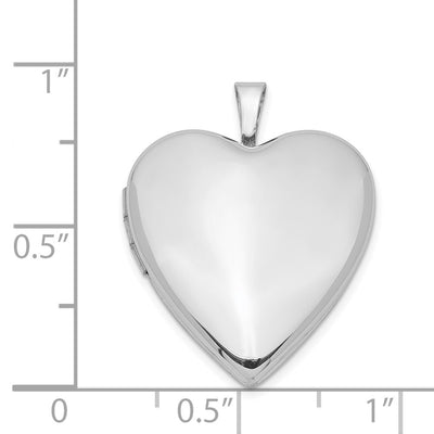 Sterling Silver Rhodium-plated Polished Front/Satin Back Heart Locket