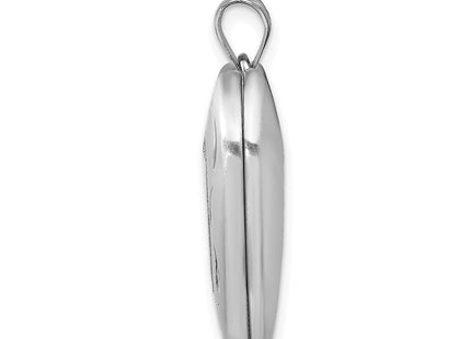 Sterling Silver Rhodium-plated D/C Heart Locket (Style QLS398)