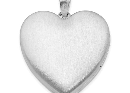 Sterling Silver Rhodium-plated D/C Heart Locket (Style QLS398)