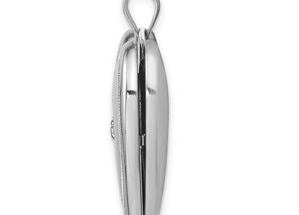 Sterling silver diamond locket pendants & charm, alternate view