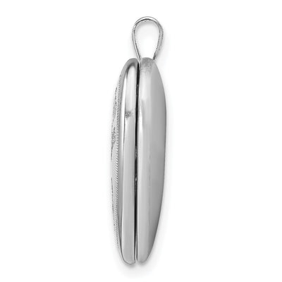 Sterling Silver Rhodium-plated D/C Grandma Heart Locket