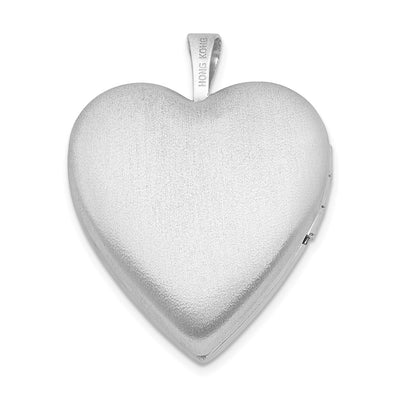 Sterling Silver Rhodium-plated D/C Grandma Heart Locket