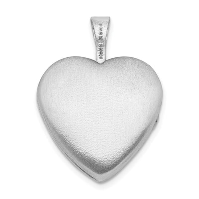 Sterling Silver Rhodium-plated Enameled & D/C Love Heart Locket
